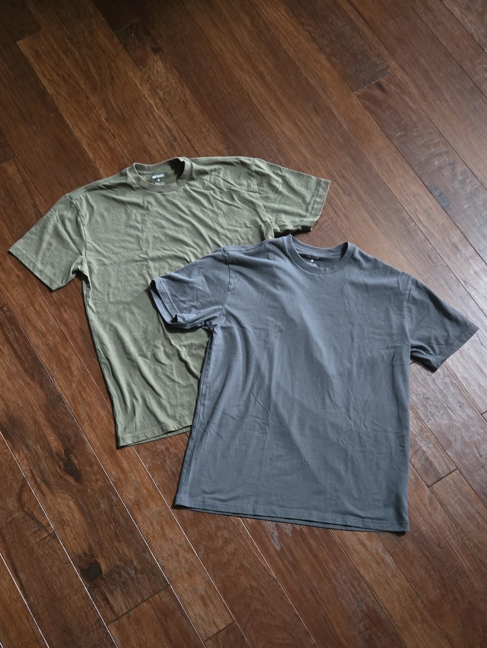 Men's True Classic Crew Neck T-Shirt - Olive Green & Gray Large Set